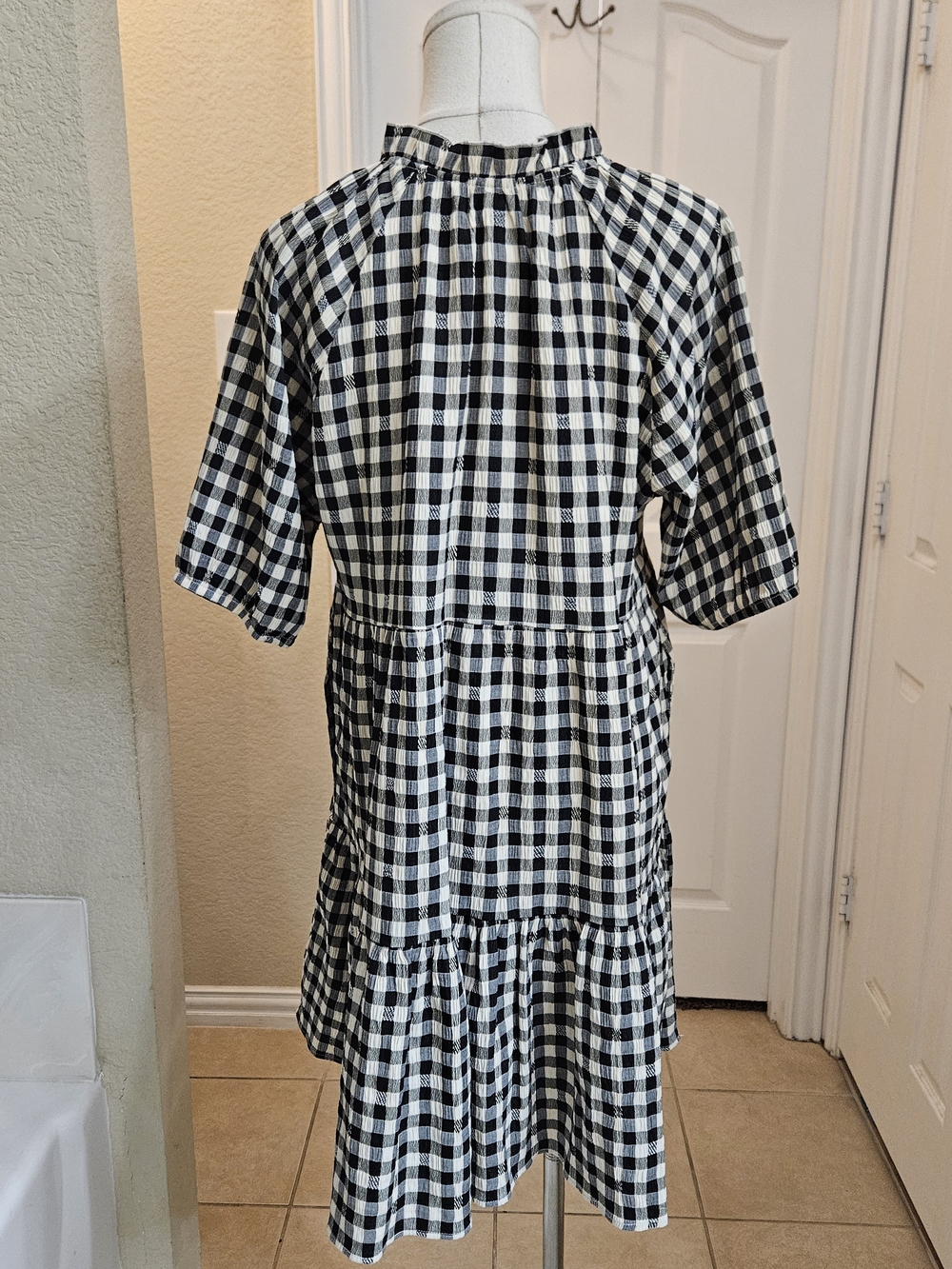 BB Dakota Steve Madden Gingham Tiered Dress – Size M - Picture 9 of 10